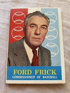 Ford Frick Baseball Commissioner 1959 Topps card #1 about VgEx+ condition