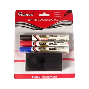 WHITE BOARD MARKER PENS AND ERASER SPONGE PACK HOME SCHOOL OFFICE BOARD MARKER - Picture 1 of 4