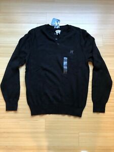 Ruffian for Threads & Heirs Black Henley Sweater sz: Large