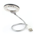 Desk Laptop PC 18 LED White Lighting Flexible USB Lamp w Magnifier Glass