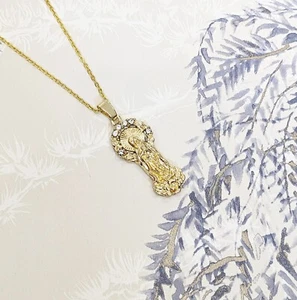 Gold Plated Virgin Mary Religious Christian Catholic Pendant Necklace - Picture 1 of 1
