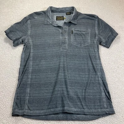 Camisa Salvage Supply Co L Gris Henley Polo Bolsillo Parche Y2K Grunge Industrial Foto 1 de 4