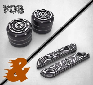 Fit H-D 2014-19 TOURING Contrast Cut Saddlebag Latch Cover & Front Axle Covers - Picture 1 of 9