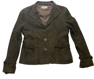 SHARIS PLACE Leder Wildleder Jacke Gr. M Knopfleiste braun - Bild 1 von 5