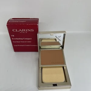 CLARINS EVERLASTING COMPACT LONG WEARING & COMFORT FOUNDATION 118 SIENNA - Picture 1 of 3