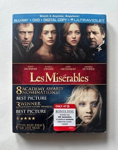 LES MISERABLES (2012) Hugh Jackman/Russell Crowe/Anne Hathaway | 3-Disc Blu-ray - Picture 1 of 6