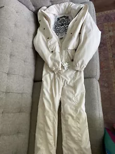 Vtg 90’s Nils cream Snowsuit One Piece Apres Ski Bunny Suit Vintage Sz 6 petite - Picture 1 of 10