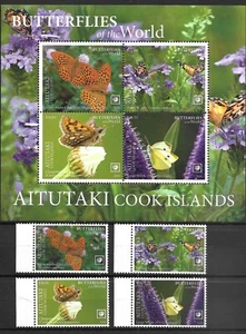 AITUTAKI (COOK ISLANDS) - 2020 MNH "BUTTERFLIES-II" ¡Hoja y juego de recuerdo!!! - Imagen 1 de 1
