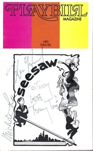 Seesaw Playbill, Michele Lee, Ken Howard, Tommy Tune, SIGNED x 3, w/ Stub, 1973 - Picture 1 of 4