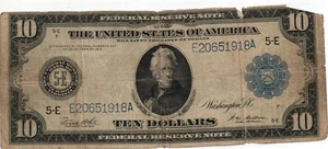 $10 Dollar Federal reserve Banknote Richmond Va 1914 - Picture 1 of 2