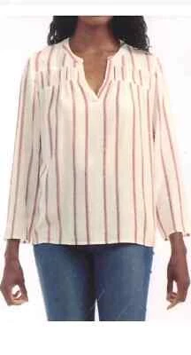 Splendid Women's V-Neck Viscose Blend Blouse, Pink, Size XL - Image 1 of 3