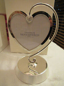 Things Remembered Heart Shaped Picture Frame Swarovski Crystal~NIB Wedding Love
