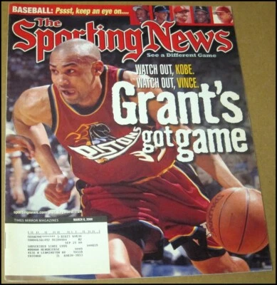 3/6/2000 The Sporting News Grant Hill Detroit Pistons Dominik Hasek Kerry Wood Foto 1 de 4