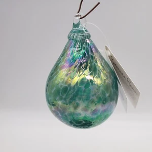 Glasauge Studio Smaragd Regen mundgeblasen Glas Träne Ornament türkis grün - Bild 1 von 14