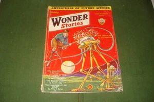 VINTAGE FEB. 1932 WONDER STORIES PULP MAGAZINE - Picture 1 of 5