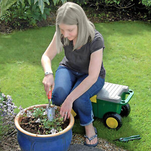 Wheeled Portable Tool Storage Weeding Stool Cart Garden Kneeler 