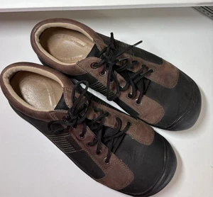 KEEN Austin Men’s Brown Black Leather Casual Oxford Shoes Size 12 EUR 46 Lace Up - Bild 1 von 22