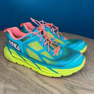 Hoka One One Women’s Clifton 1 Road Running Sneakers Neon Trainer Women’s Size 9 - Picture 1 of 10