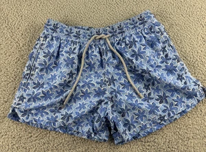 Vilebrequin Swim Trunks Shorts Mens Large Blue Jungle Floral Drawstring Turtle - Picture 1 of 13