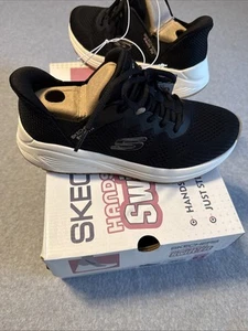 Skechers Hands Free Swift Fit Damen Sneaker, Schwarz/Gold, Gr. 6,5 (179129SA) - Bild 1 von 5