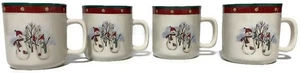 Royal Seasons Snowman Christmas Ceramic Coffee Mug 7 Ounces Set of 4 - Picture 1 of 6