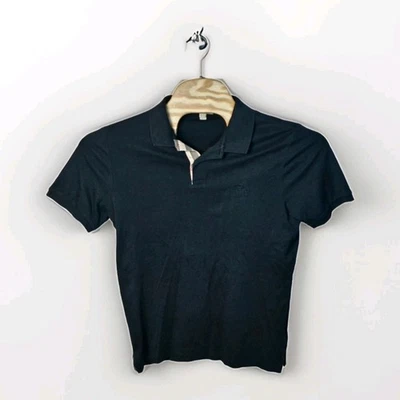 Auténtica Camisa Polo Burberry Brit Para Hombre L Negra Cuadros Nova Tapeta Logo Caballero Foto 1 de 4