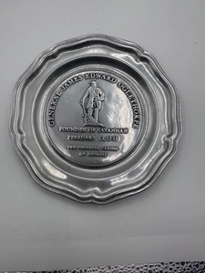 Wilton-Columbia Pewter Plate – Gen. Oglethorpe Savannah 1733 – 7.25” USA - Picture 1 of 6