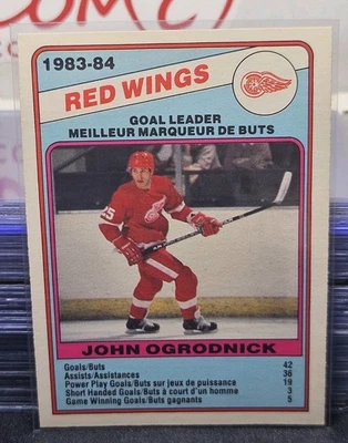 84-85 O-Pee-Chee John Ogrodnick Scoring Leader 🚨🚨🚨 Detroit Red Wings  - Image 1 of 2