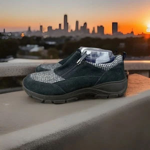 ✅Land's End Shoes Womens 9.5B All Weather Insulated Suede Zip Moc Toe Loafer - Picture 1 of 12