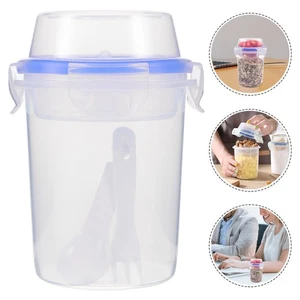 Caja de sellado de tanque de almacenamiento de 2 piezas contenedor de avena para pasar la noche tarro bebé para frascos - Imagen 1 de 12