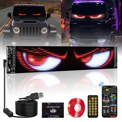 LED Matrix Panel USB 5V Scrolling helle RGB Lichtzeichen für Auto Bluetooth App