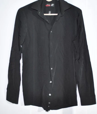 JF Ferrari Men's Stretch Shirt Button up long sleeve black - Image 1 of 4