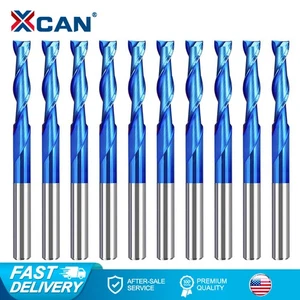 10pcs Up Cut Carbide Spiral CNC Router Bit Set 1/8''Shank 2 Flute End Mill Tool - Picture 1 of 11