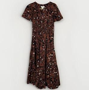 Maxi abito Maeve x Anthropologie piccolo Somerset stampa leopardata a strati - Foto 1 di 8