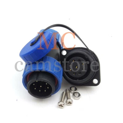 SP21 9Pin Panel Mount IP68 Waterproof Plug & Socket Circular Connector - Image 1 of 4