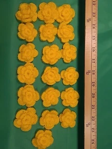19 PCs Hand Crocheted Flower 🌼Sewing Appliques Doll Clothes Headbands, Dress  - Picture 1 of 10