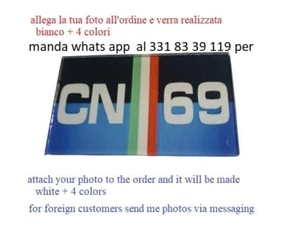 targhetta 2x6 cm spessa 2mm foto  personalizzata logo marchio porta famiglia - Picture 1 of 4