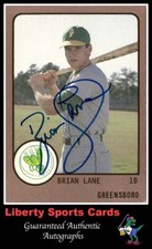 1988 ProCards Brian Lane #1555 Authentic Autographed Card Greensboro Hornets