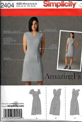 Simplicity Sewing Pattern 2404 Misses Amazing Fit Dress Sz 6 8 10 12 14 NEW - Image 1 of 2