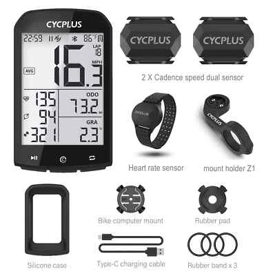 GPS Bicycle Computer Cycling Speedometer BLE 5.0 ANT+ Cycle Kilometer Counter - Image 1 of 4