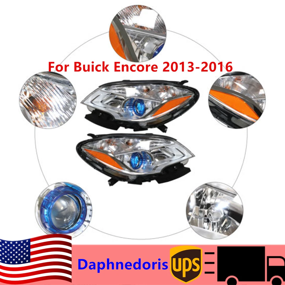 For Buick Encore 2013 2014 2015 2016 Halogen Headlights Right+Left Side Headlamp - Imagem 1 de 1