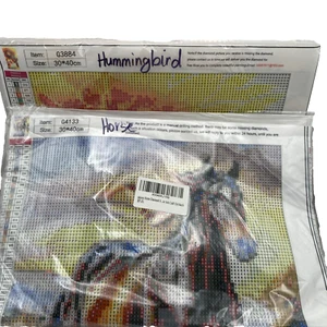 5D Diamond Painting Kits 30 cm x 40 cm Horse/Hummingbird Lot of 2 NEW - Picture 1 of 4