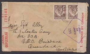 Northern Rhodesia 1941 cover sent surface mail to Australia KGVI censored - Picture 1 of 2