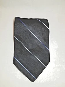 Van Heusen Black and Blue Striped 100% Silk Classic Men's Tie / Necktie - Picture 1 of 8