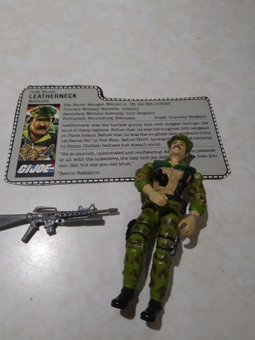 G.I. Joe Leatherneck 99% complete 1986 Hasbro ARAH Fast Free Ship Cover