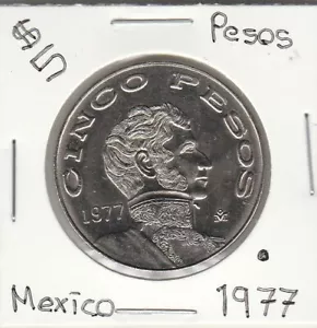 Mexico: $ 5 Pesos About New Coin Year "1977". - Picture 1 of 2