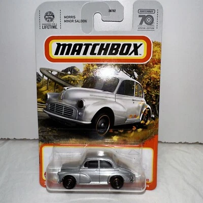 2023 Matchbox #5 Morris Minor Saloon SILVER | 70 YEARS SPECIAL EDITION | FSC - Image 1 of 3