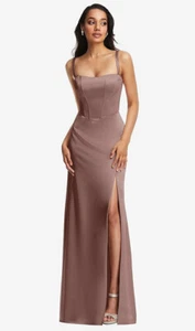 After Six 6874...Lace Up Tie-Back Corset Maxi Dress....Sienna...Size 8 - Picture 1 of 5