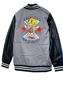 Full Send Ron English Graphic Grey Black Snap Boomer Jacket Medium - Bild 1 von 9