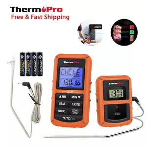 Remote Cooking Thermometer Digital BBQ Grill Oven Meat Wireless Smoker & Timer - Picture 1 of 12